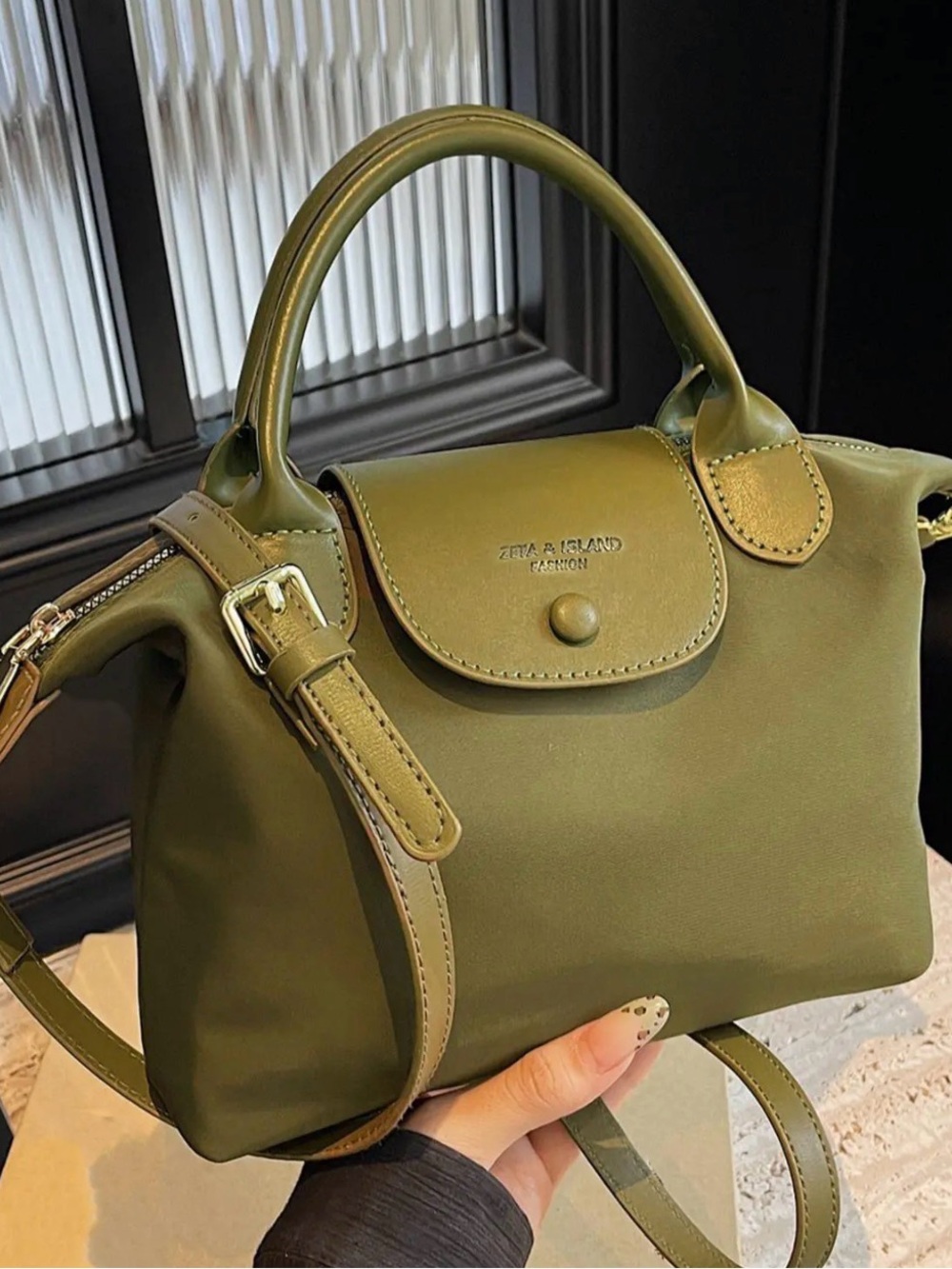 Zara & Island Olive Green Women's Top-Handle Bag